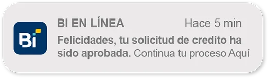 Notificación BEL Credito Bi