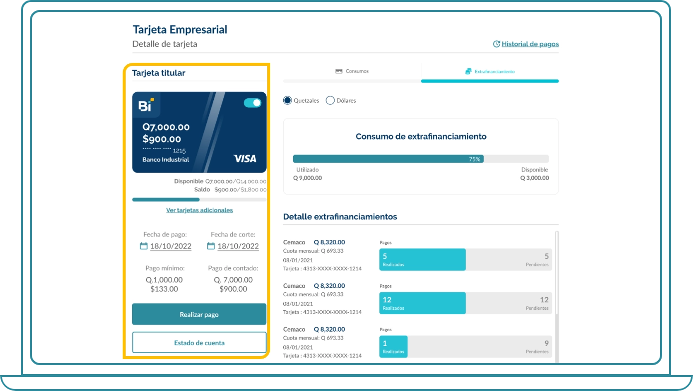 10 Consulta de Tarjeta Empresarial