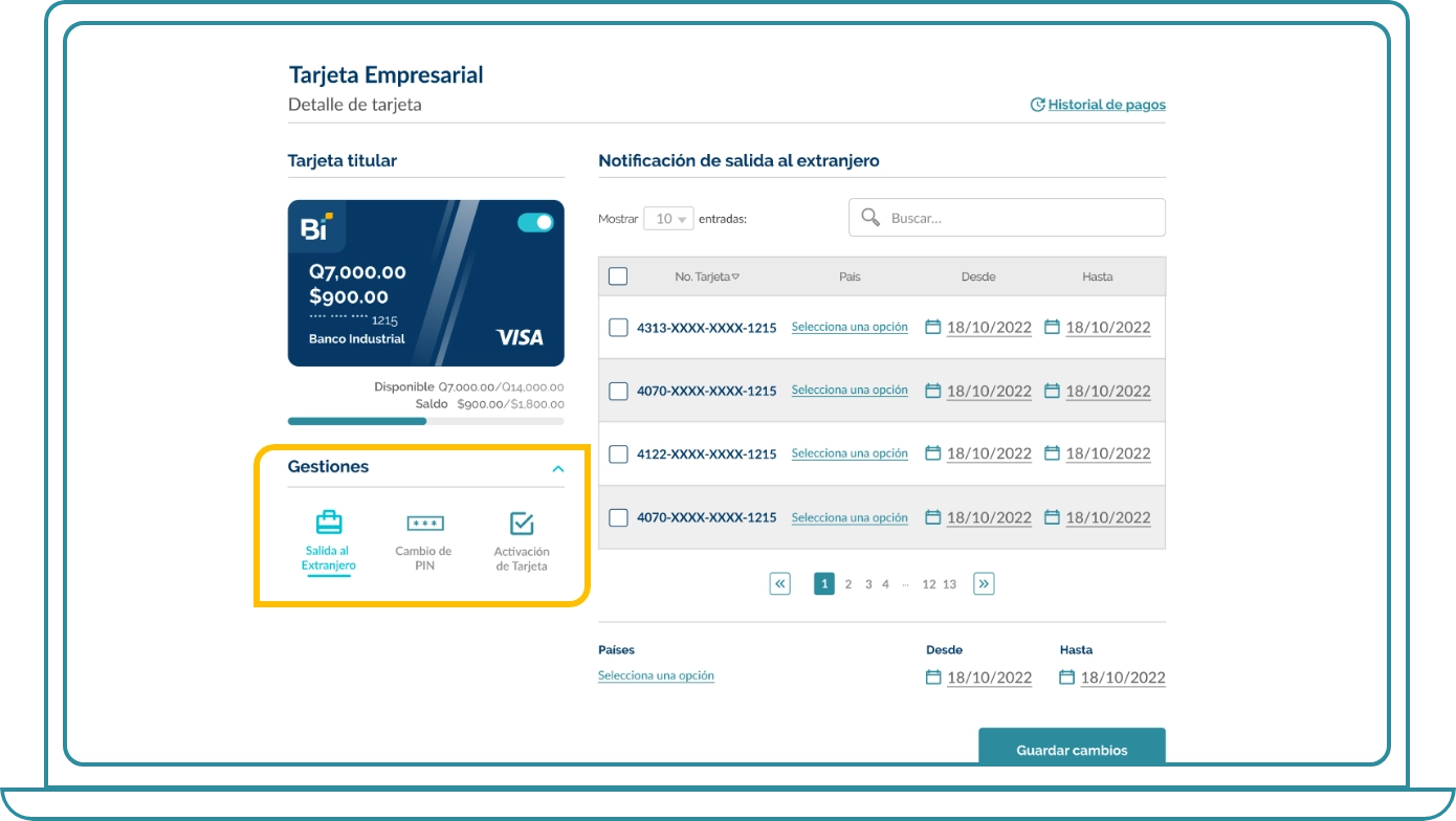 11 Consulta de Tarjeta Empresarial