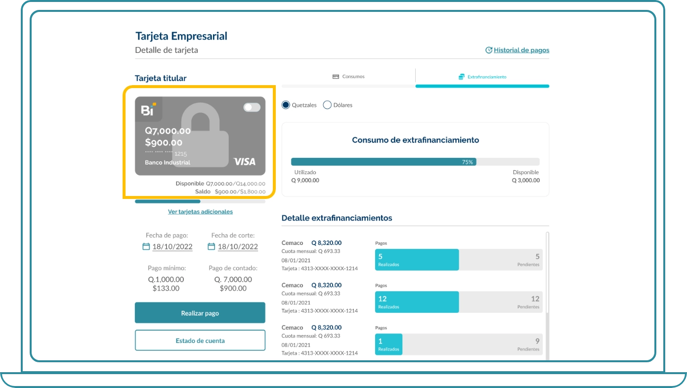 8 Consulta de Tarjeta Empresarial