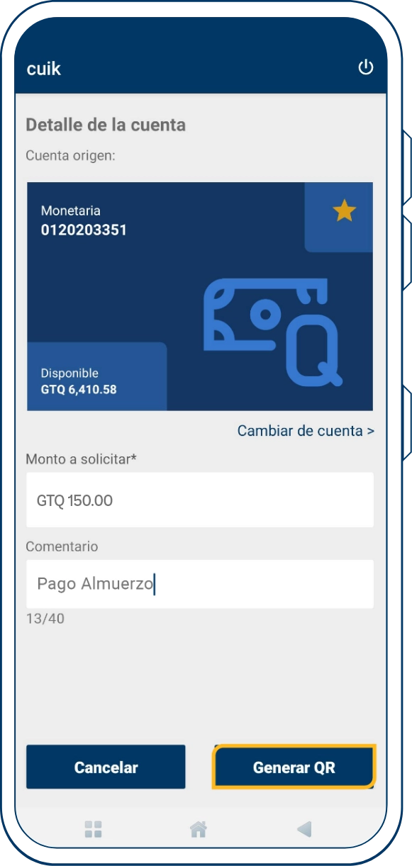 Cobra en un cuik con QR Paso3