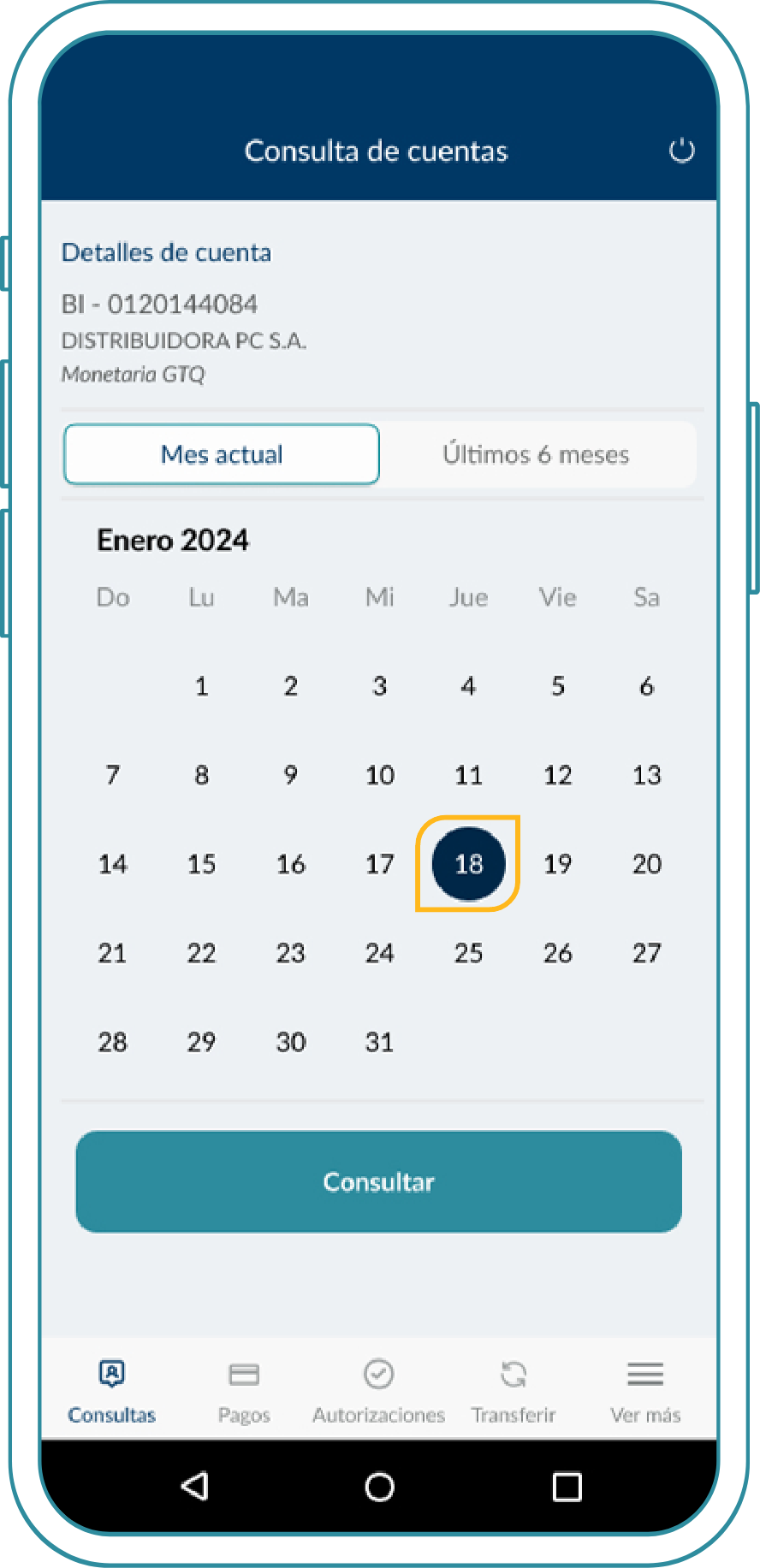 Consulta de Movimientos Bi Banking App