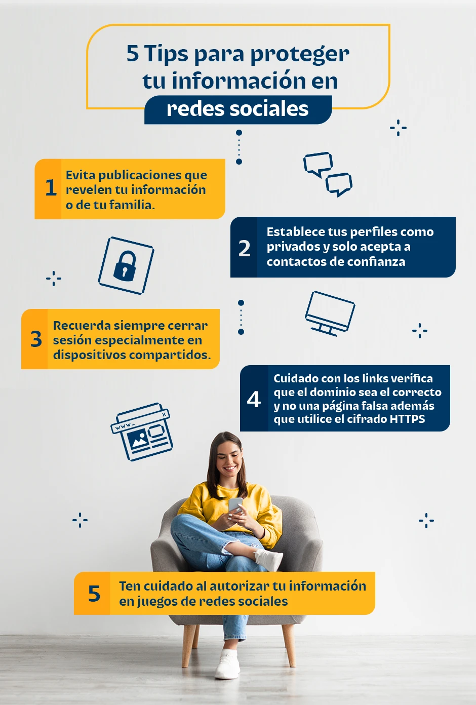 Infografía 5 tips seguridad