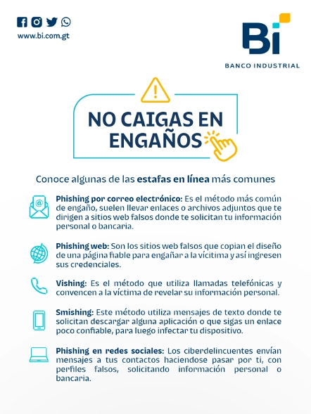 Infografía de las 5 estafas en línea mas comunes.