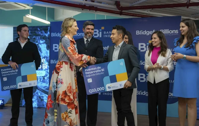 Banco industrial y Bridge for Billions presentan a los ganadores de la segunda edición del programa Puentes de Desarrollo Bi