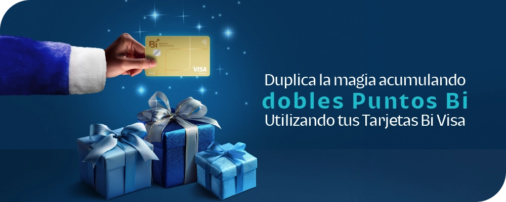 Duplica tus Puntos Bi utilizando tus Tarjetas Bi Visa