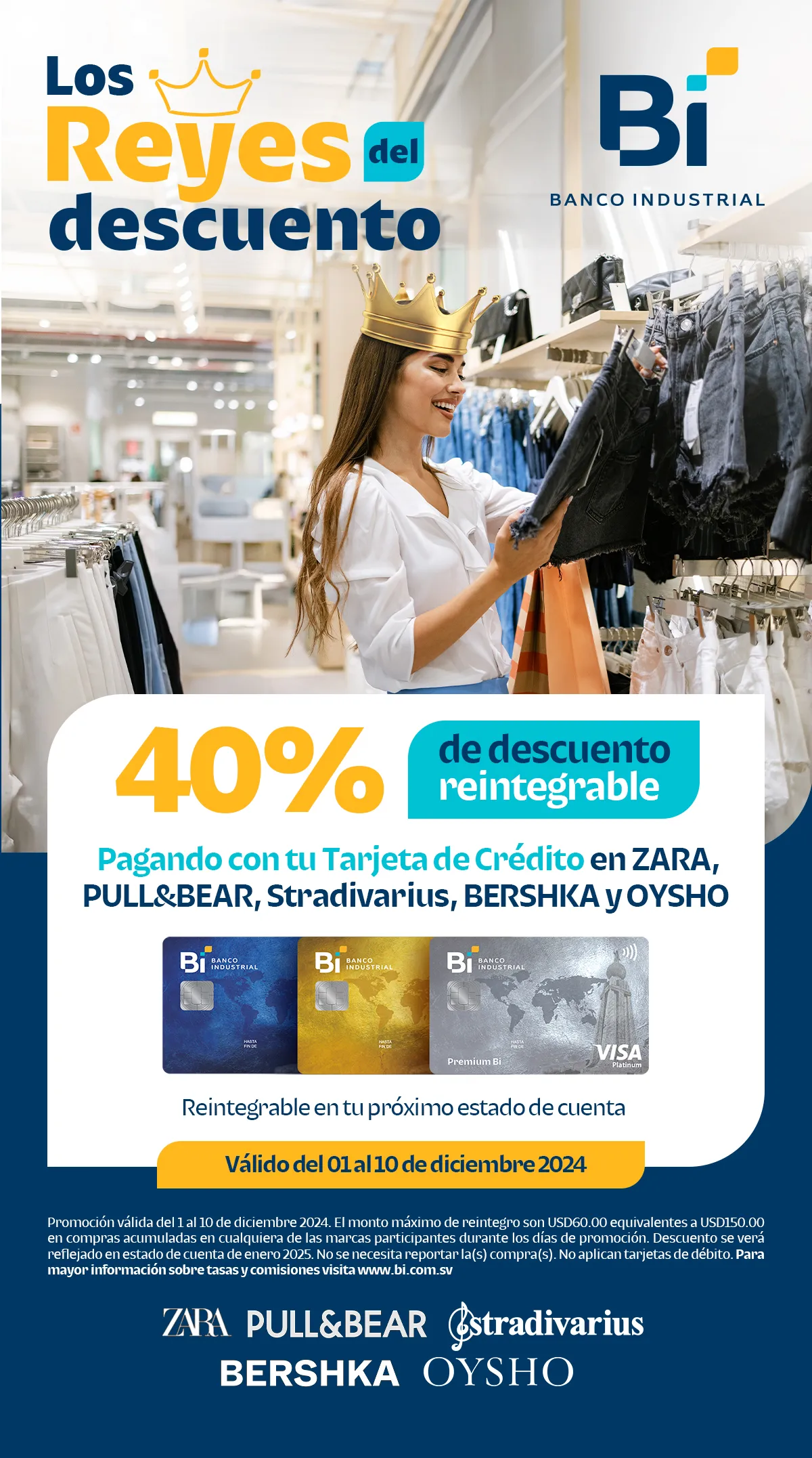 40% de descuento en tiendas - Tarjetas Bies